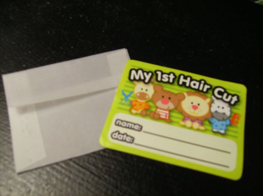 BABYS MY FIRST HAIR CUT ENVELOPE AND STICKER TAG KEEPSAKE  