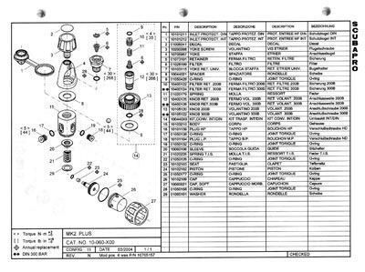 ScubaPro Exploded Views 2002   2005 scuba service  