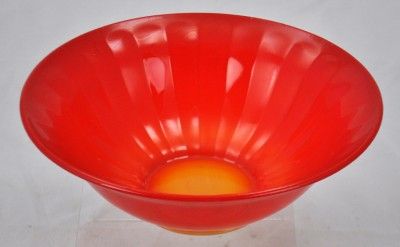 VTG Creamsicle to Red Art Glass Amberina Serving Bowl  