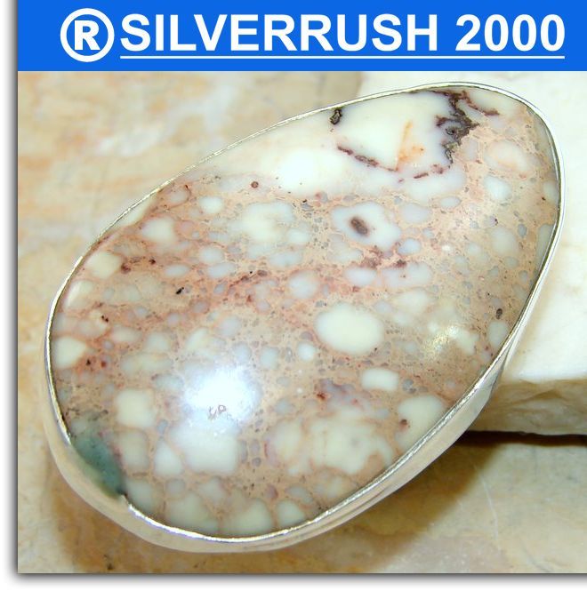 SEDIMENT JASPER .925 SILVER RING ; SIZE 7 ; the head of ring 1 5 