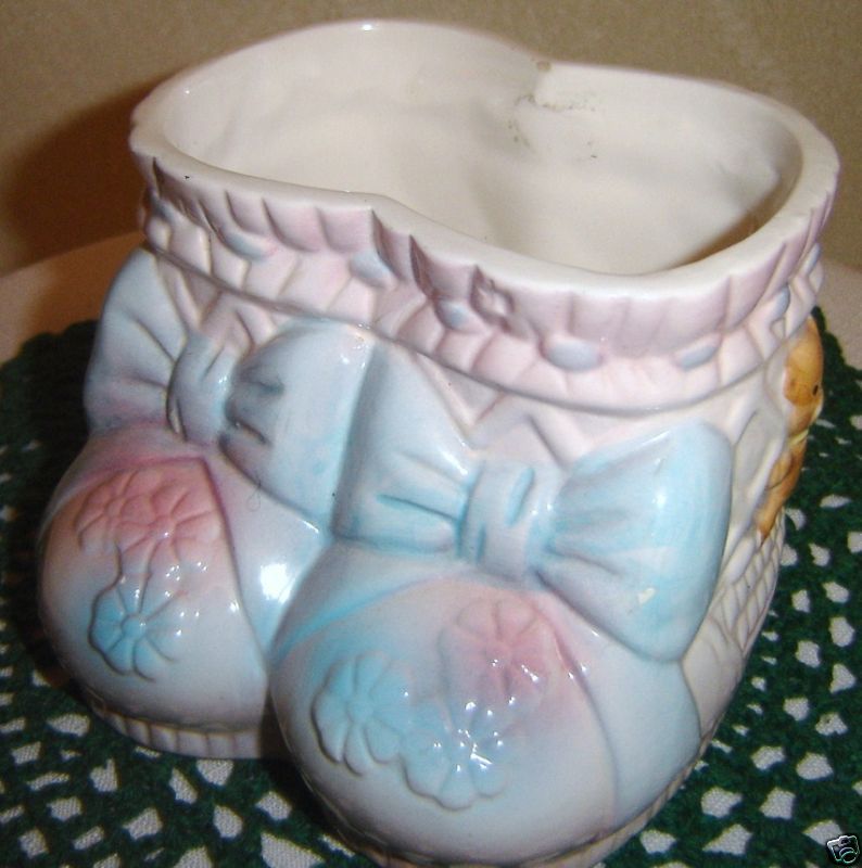 Double Baby Bootie Planter Nancy Pew  