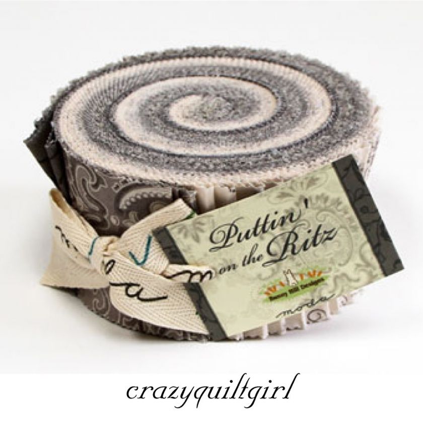 PUTTIN ON THE RITZ Grey Jelly Roll by Bunny Hill Designs for Moda 