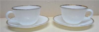 Anchor Hocking Fire King Ware  2 Coffee Cups & Saucers  