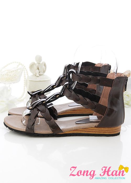 Summer Ankle Wrap Gladiator Flats Sandals 2 Colours  