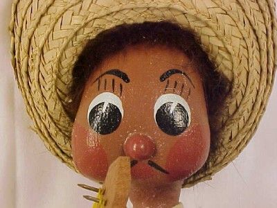 Cute Vintage MEXICAN MAN w MANDOLIN CLOTH DOLL Musician  