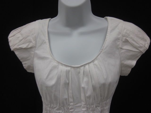 ODILLE ANTHROPOLOGIE White Pleated Blouse Sz 10  