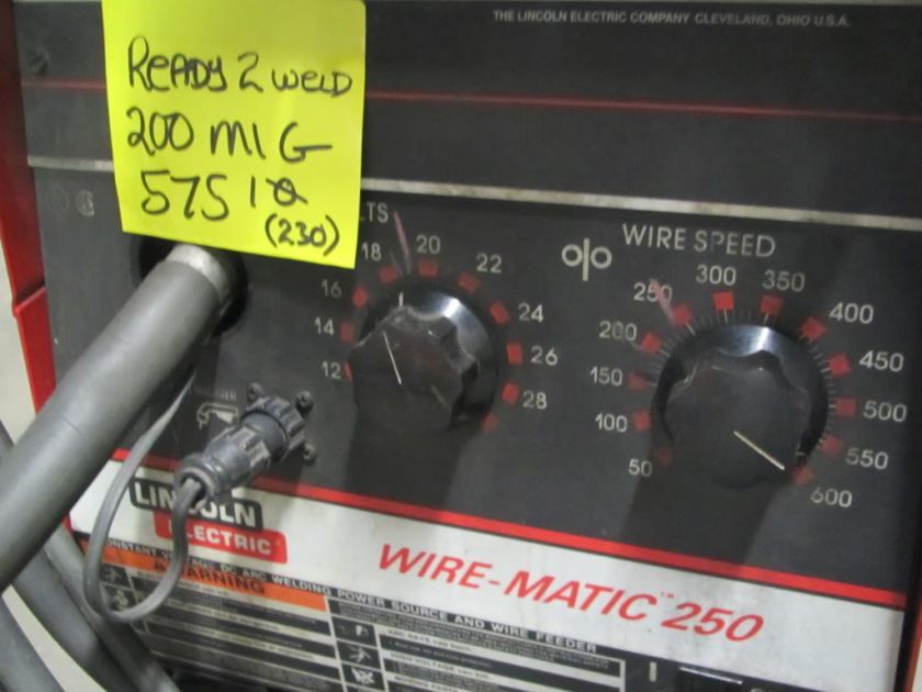 Lincoln Wirematic 250 Mig Welder 200A 1ph 230/460/575V  