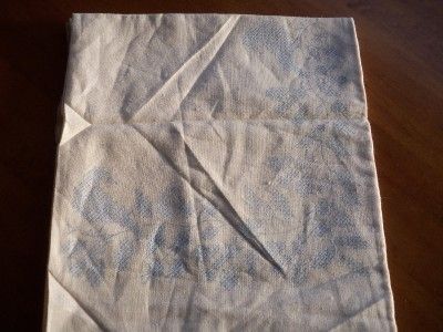 Vintage Fine Linen Tablecloth Stamped Birds Flowers 50x50 Scalloped 