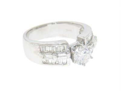 ITALIAN 18K WHITE GOLD 2.00ctw DIAMOND ENGAGEMENT RING  