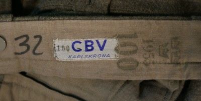 SWEDISH CBV KARLSKRONA Olive Green Wool Pants JODHPURS  