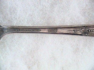 Vintage Fancy Silverplate Slotted Flat Spoon ~ Wm Rogers Mfg. Co 