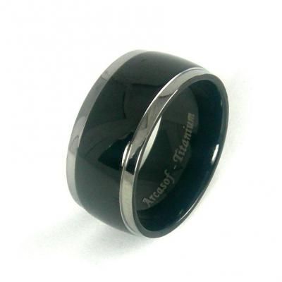 10MM TITANIUM WEDDING BAND RING GLOSS BLACK 9 10 11 12  