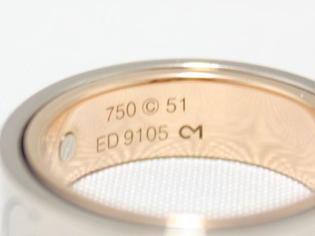 AUTH CARTIER 18K WHITE & ROSE GOLD LOVE SECRET RING 51 LIMITED EDITION 