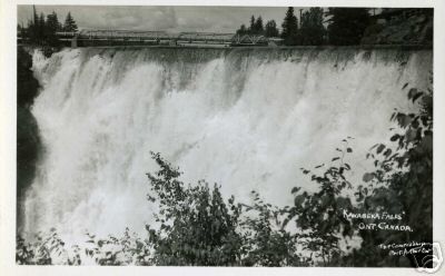 KAKABEKA FALLS, ONTARIO CANADA/RPPC BY THE CAMERA SHOP  