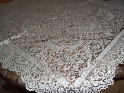 IVORY CREME OFF WHITE SQUARE DOILY TABLECLOTH TABLE CLOTH FLORAL 36 X 