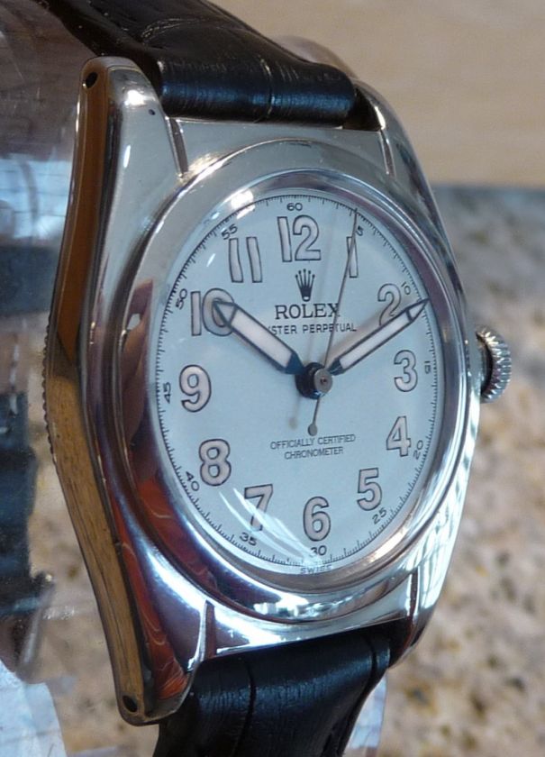   PERPETUAL MENS BUBBLEBACK STAINLESS STEEL 1947 WATCH MODEL 2940 WOW