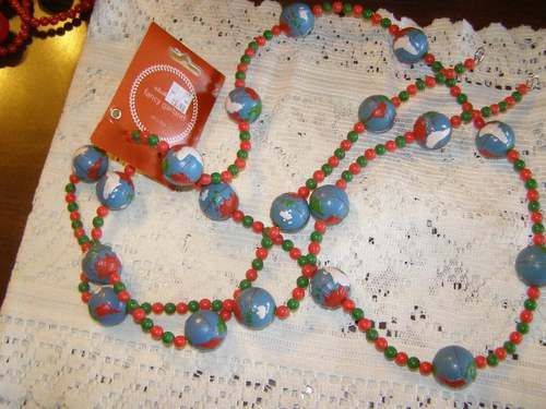 Strands Globe World Garland Wood & Bead Retail $100  