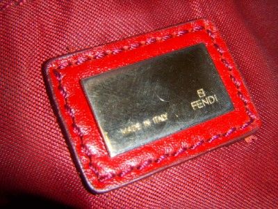 FENDI AUTHENTIC XL MONOGRAM RED ZUCCHINO PURSE/SHOULDERBAG  