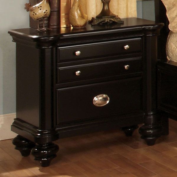 Solid Wood Laguna Hills Black Finish Night Stand  