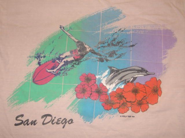   80s SAN DIEGO CALIFORNIA POLY TEES TANK TOP T Shirt SMALL surf hawaii