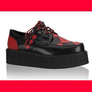 Demonia Black Red Argyle Vegan V CREEPER 510 M 12 W 14  