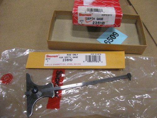 STARRETT DEPTH GAGE 236HB NEW  