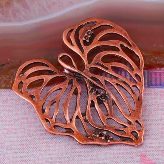 10X BRONZE METAL LINE ART HEART PENDANT DIY CHARM BEADS  