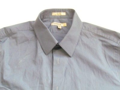 NWOT EXPRESS 1MX STEEL BLUE FITTED MENS DRESS SHIRT sz L  