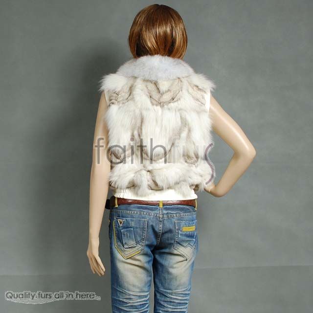 Real Fox Fur Vest/Gilet/Waist/Waistcoat/Jacket 2 color  