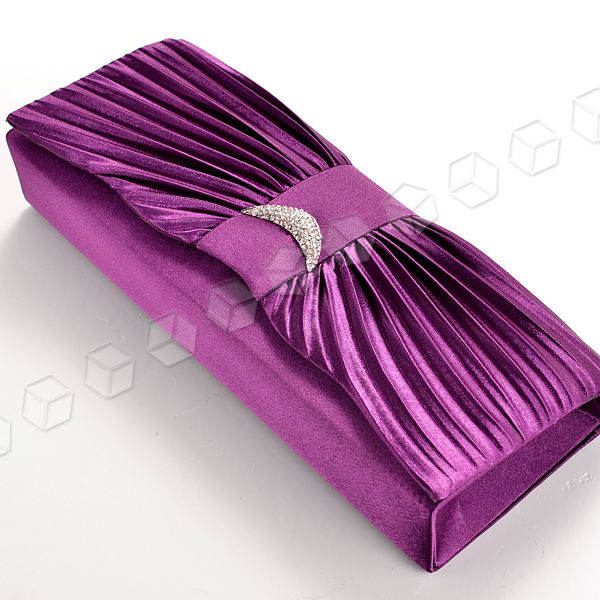 SATIN DIAMANTE EVENING PROM BRIDAL WEDDING CLUTCH BAG HANDBAG 6 