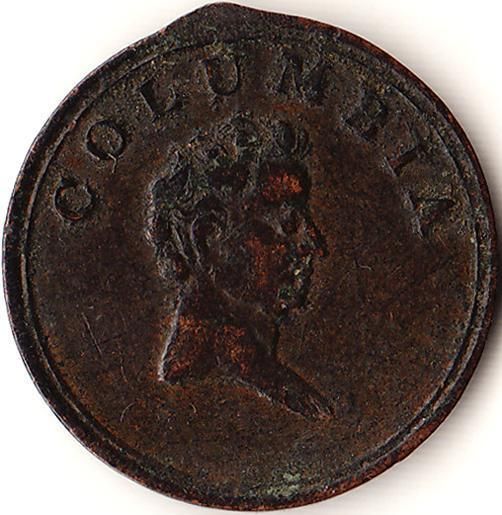 1820 1830 Columbia Farthing Token Birmingham  