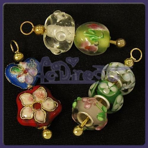 LOT 10 Metal Gold U Bead It Changeable Pendants Finding  