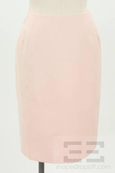 Chado Ralph Rucci 2 Piece Pink Sleeveless Top & Pencil Skirt Suit Size 