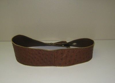 Genuine OSTRICH HIDE LADIES BELT   BROWN OR BLACK   NEW  