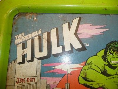   Metal 1979 Hulk TV Dinner Lunch Tray Lap Desk Marvel Comics DC  