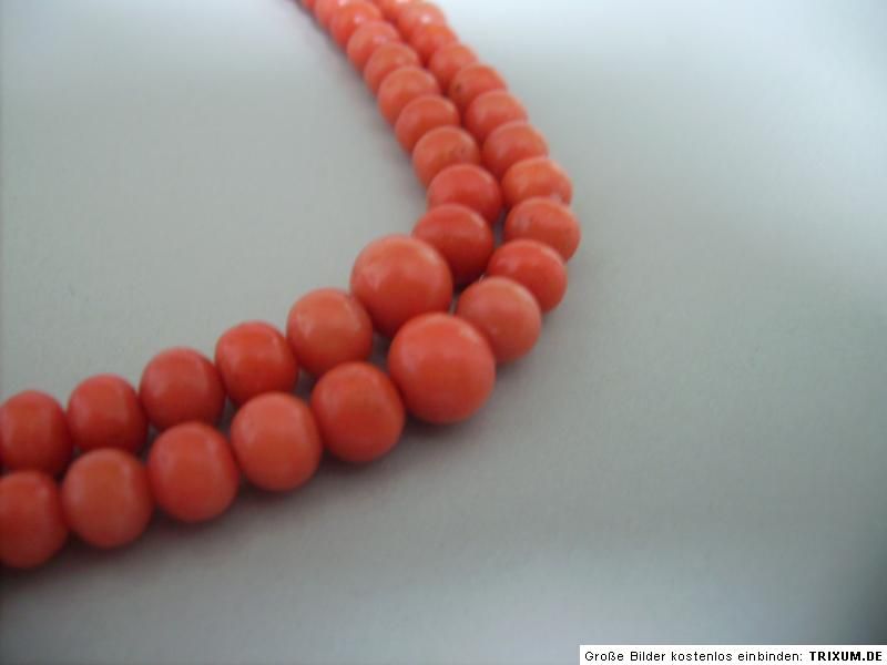 Antique EDWARDIAN old genuine salmon CORAL graduated beads necklace 