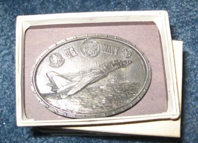 Vintage US Navy Fighter Plane C+J 1987 Belt Buckle  