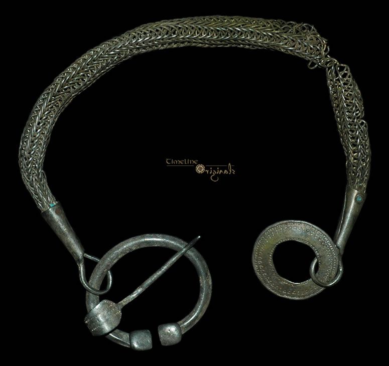 RARE SCANDINAVIAN VIKING BROOCH CHAIN RING SET 012766  