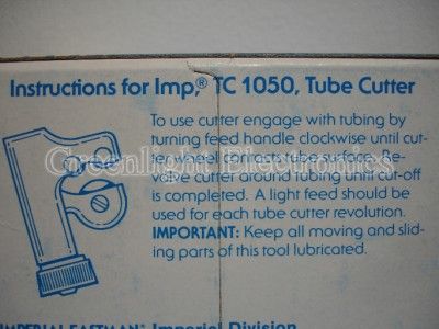 Imperial Eastman TC1050 Tube Cutter 1/8 to 5/8 (T20)  