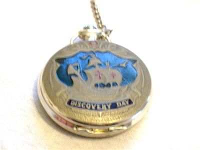 MENS RUSSIAN MOLNIJA 18 JEWEL COLUMBUS DISCOVERY DAY POCKET WATCH NEAR 