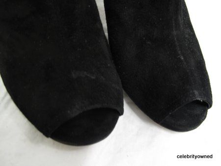 Dolce Vita Blk Suede Peep Toe Mid Calf Boots 8.5  