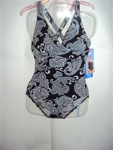 New Ladies Speedo Lace Paisley Wrap X Back 1PC Swimsuit (Multi Sizes 