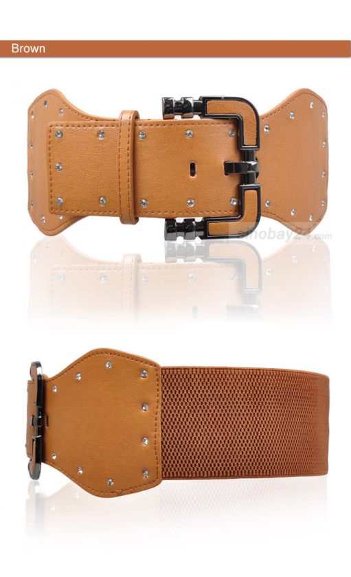 G16038 ELASTIC STRETCH WOMANS BELT IN Rivets  