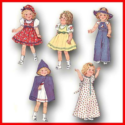 Vintage Shirley Temple HEIDI Doll Clothes Pattern ~ 18  