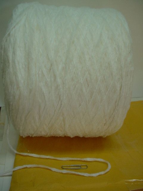 White Acrylic 1000 Worsted Chenille Cone Yarn~ 2.2 lbs  