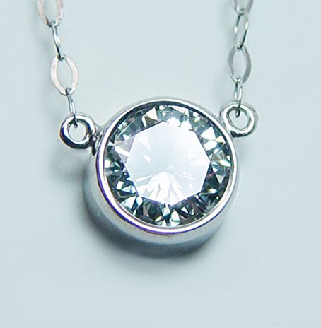 Estate Platinum .73ct SI GH Diamond Solitaire Necklace  