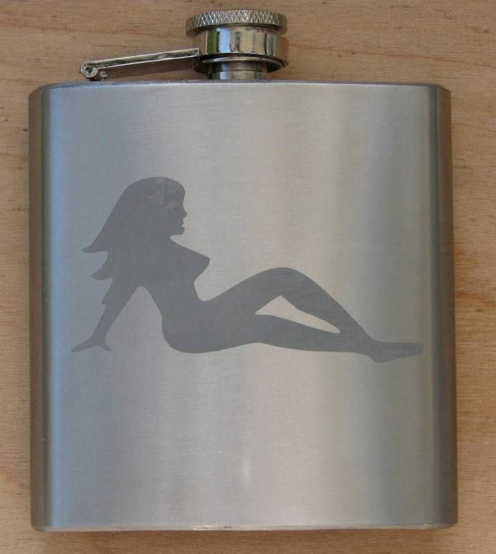 Mud Flap Girl Stainless Steel Liquor Flask Best Man  