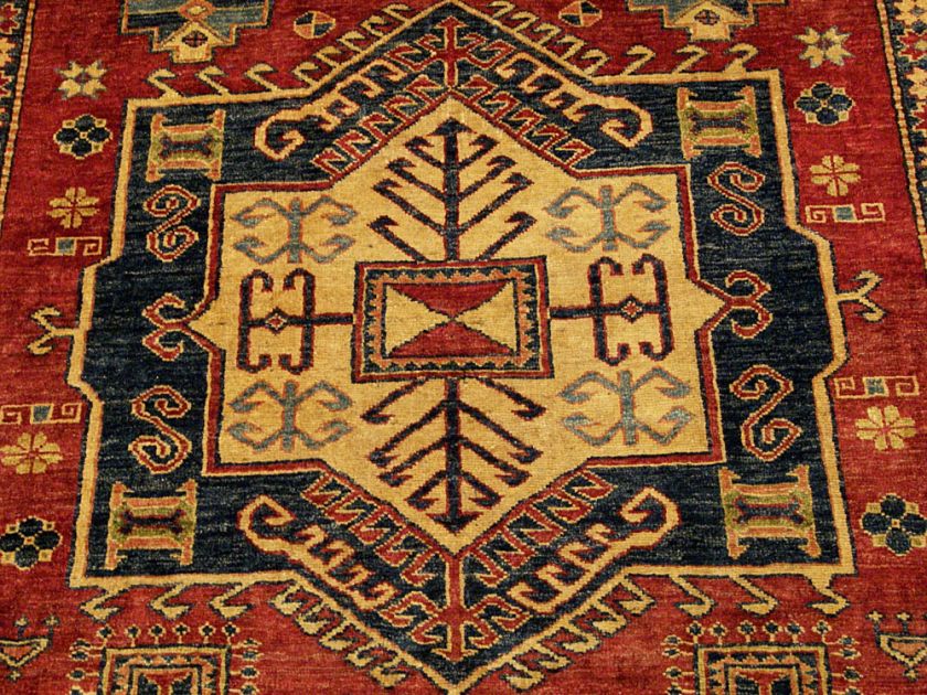   Handmade Vegetable Dye Hand Spun Gazni Wool Fine Afghan Kazak New Rug