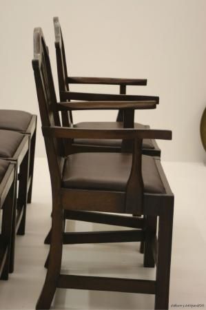 Set of 10 Georgian Solid Oak Kitchen / Dining Chairs  