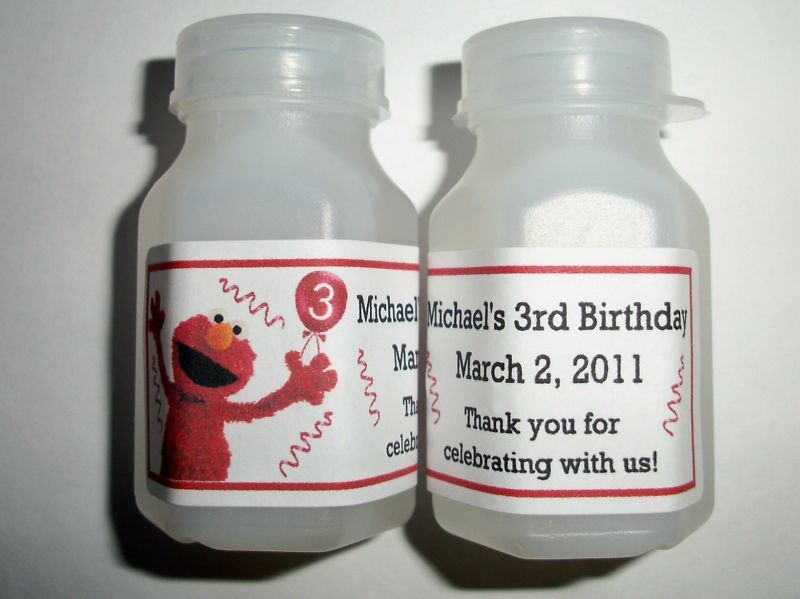 30 ELMO BIRTHDAY PARTY FAVORS BUBBLE LABELS  